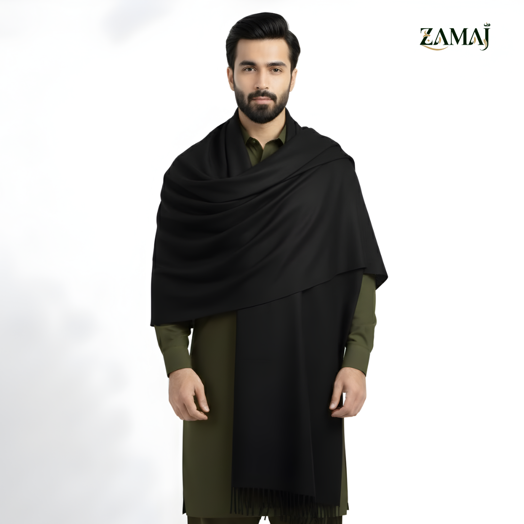 ZAMAJ Black Cashmere Shawl