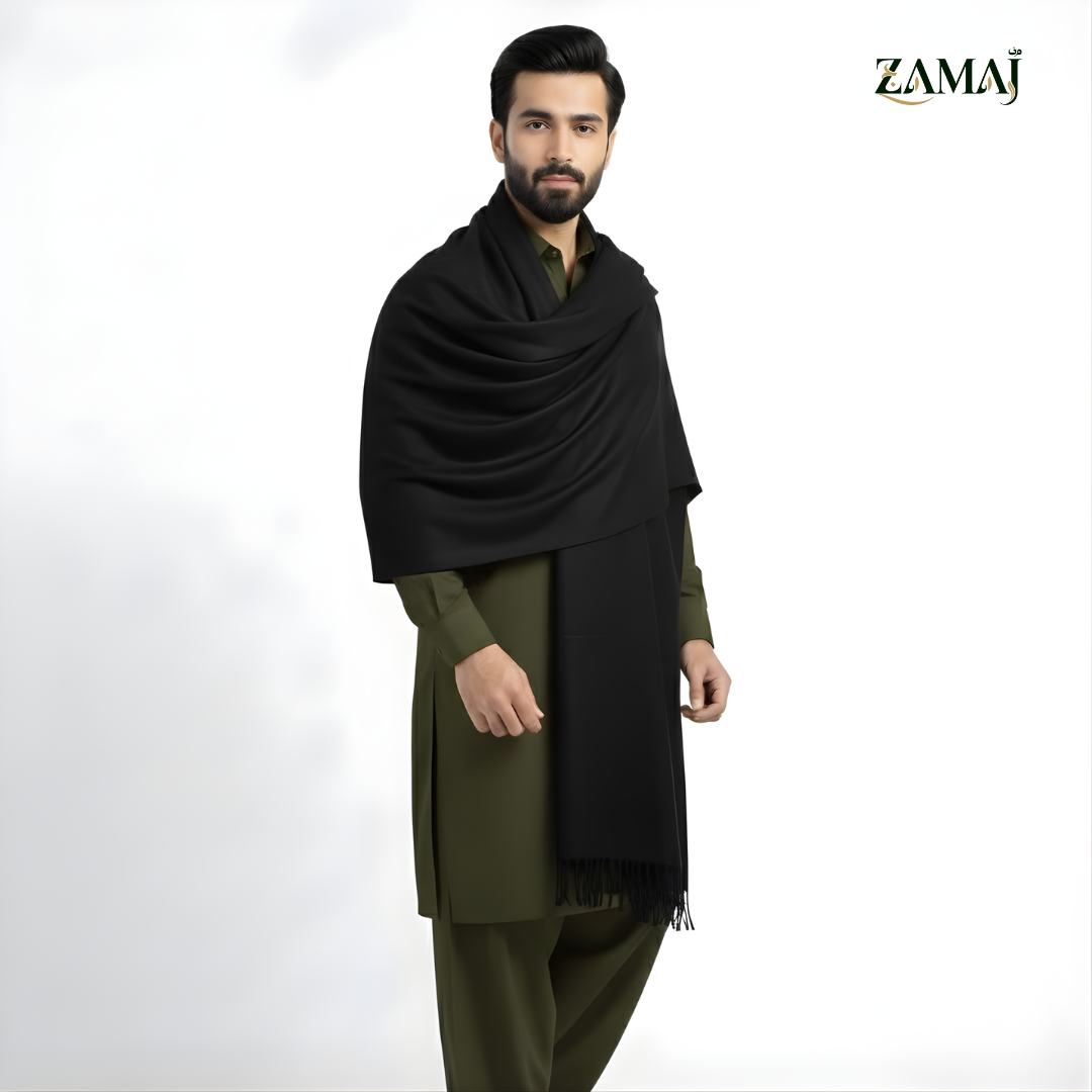 ZAMAJ Black Cashmere Shawl