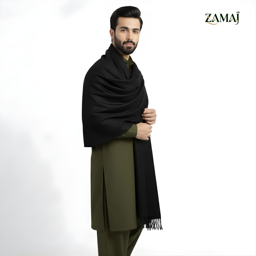 ZAMAJ Black Cashmere Shawl