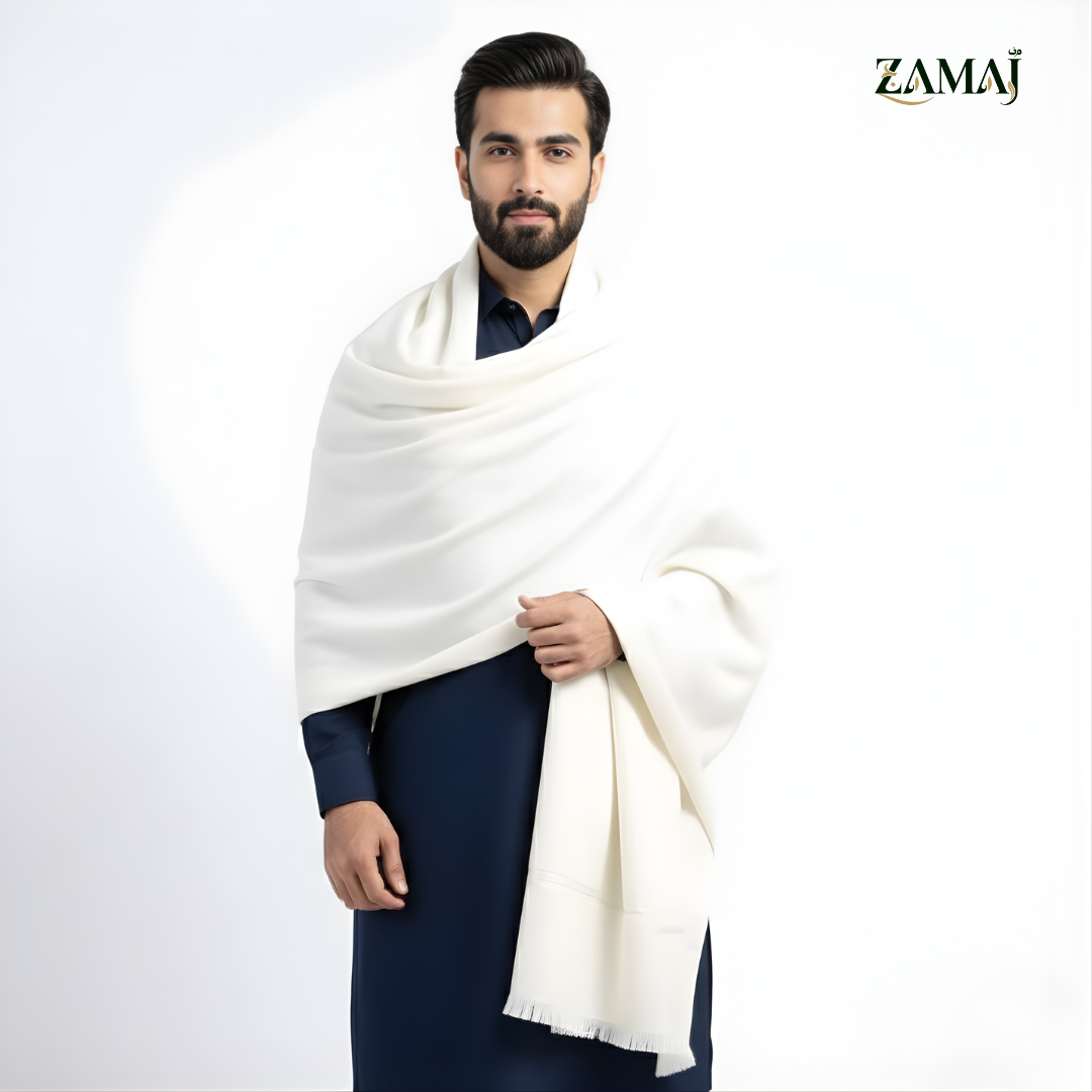 ZAMAJ White Wool Shawl