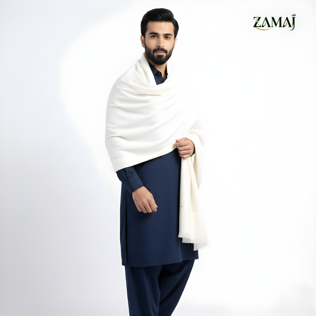 ZAMAJ White Wool Shawl
