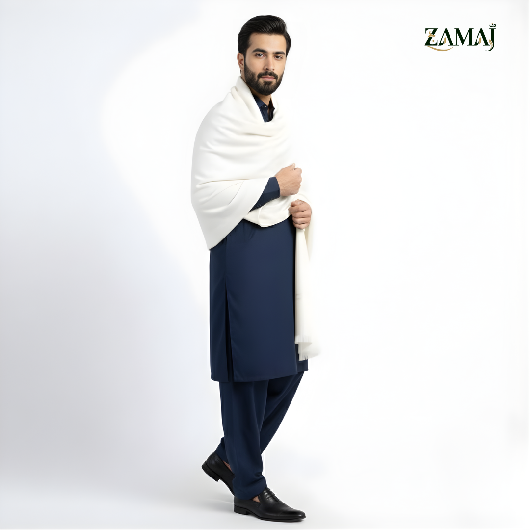 ZAMAJ White Wool Shawl